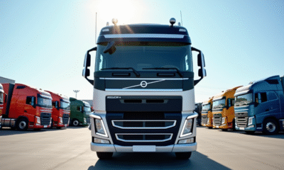 Camion de 26 tonnes bien entretenu en plein jour sur un parking