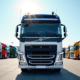 Camion de 26 tonnes bien entretenu en plein jour sur un parking