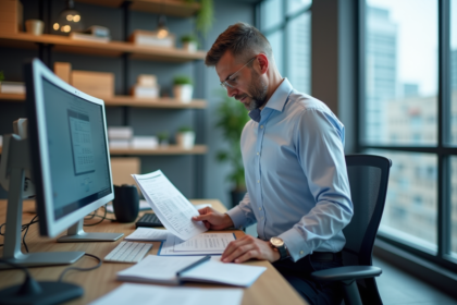 Expert automobile homme en bureau professionnel