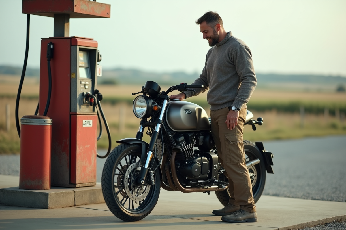 Homme faisant le plein d