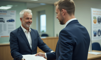 Homme d'âge moyen en costume dans un bureau officiel