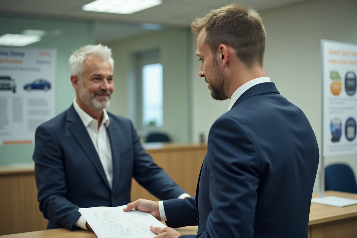Homme d'âge moyen en costume dans un bureau officiel